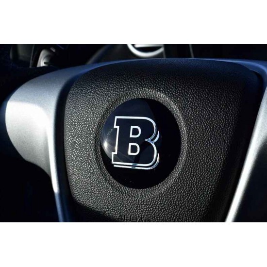 Aluminum emblem 58 mm on the steering wheel for Mercedes Smart 451 Brabus Pulse Passion Ultimate