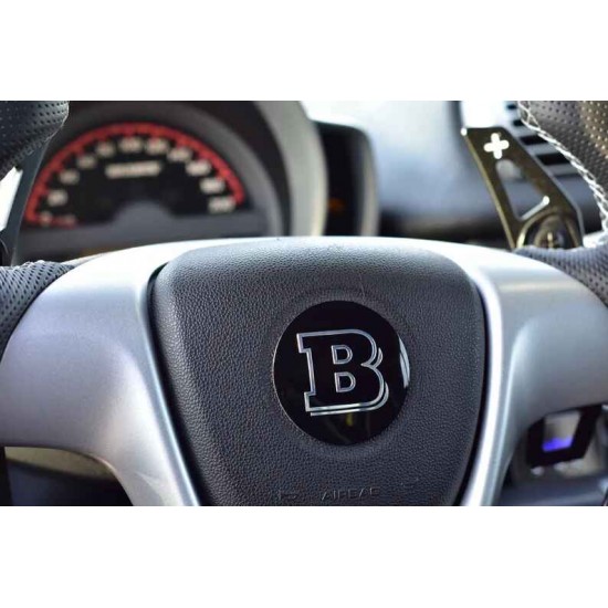 Aluminum emblem 58 mm on the steering wheel for Mercedes Smart 451 Brabus Pulse Passion Ultimate