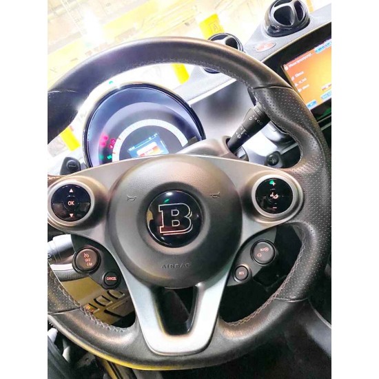 Aluminum emblem 58 mm on the steering wheel for Mercedes Smart 453 Brabus Pulse Passion Ultimate