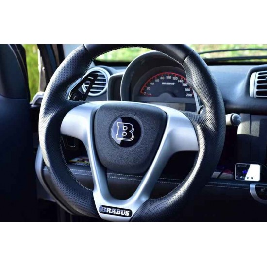 Aluminum emblem 58 mm on the steering wheel for Mercedes Smart 451 Brabus Pulse Passion Ultimate Aluminum emblem 58 mm on the steering wheel for Mercedes Smart 451 Brabus Pulse Passion Ultimate